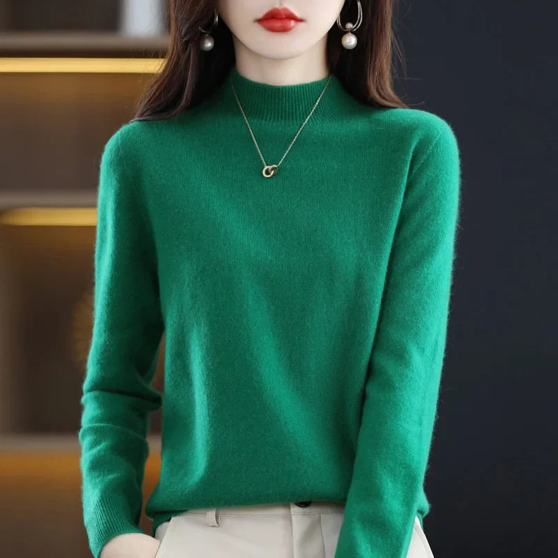 Damen Pullover mit Stehkragen Langarm