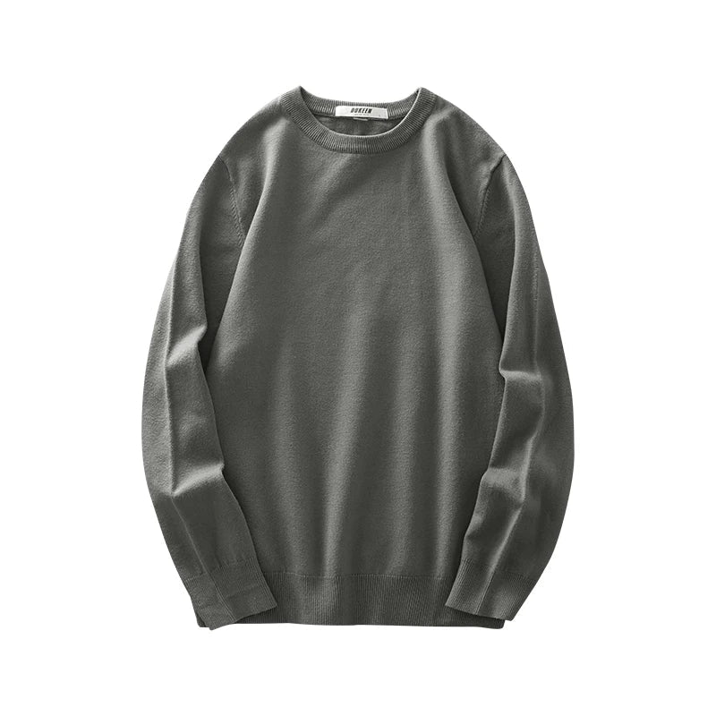Unisex basic sweater met lange mouwen, ronde hals en fijne brei