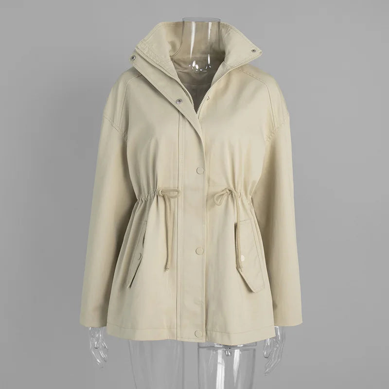 Damen Jacke mit Stehkragen & Tunnelzug Taille