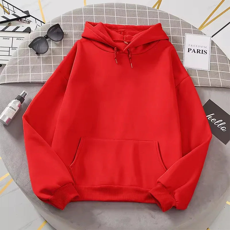 Unisexhoodie met capuchon en kangoeroezak – Effen