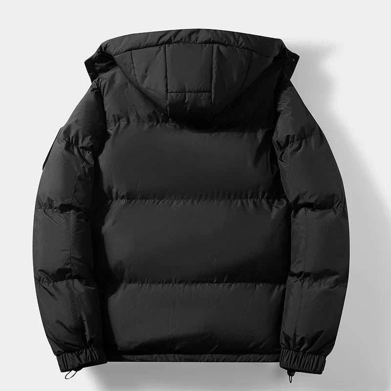 Unisex Winter Steppjacke mit Kapuze und Patches - Warm & Bequem