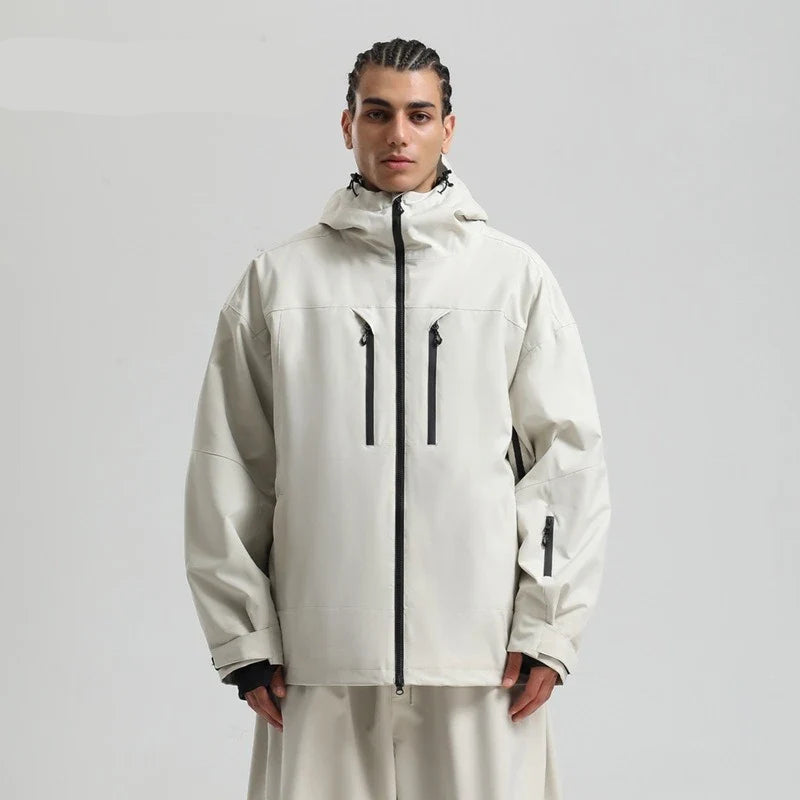 Winter Skijacke Snowboardjacke mit Kapuze und Reißverschlüssen Herren