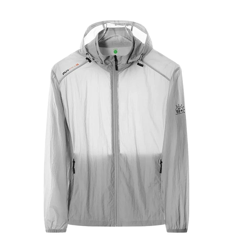 Leichte Kapuzenjacke Windbreaker für Herren, atmungsaktiv, mit Reißverschluss