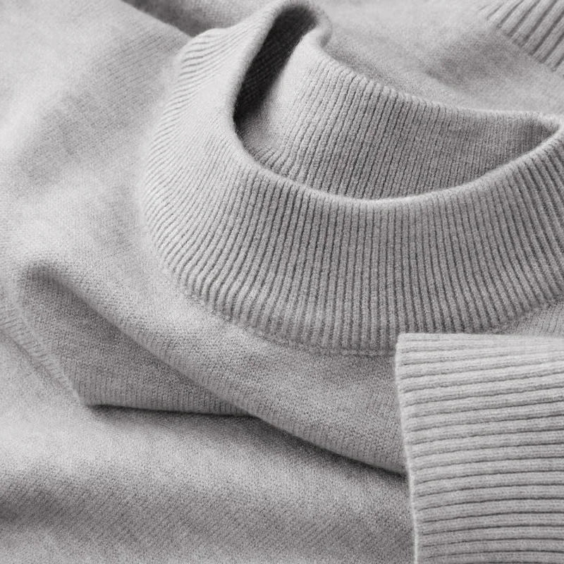 Unisex trui met lange mouwen, ronde hals, fijne brei en geribde boorden