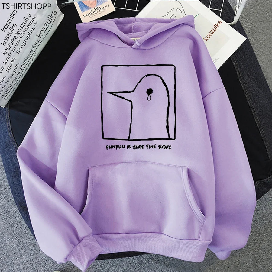 Hoodie met eendenprint en kangoeroezak - verschillende kleuren