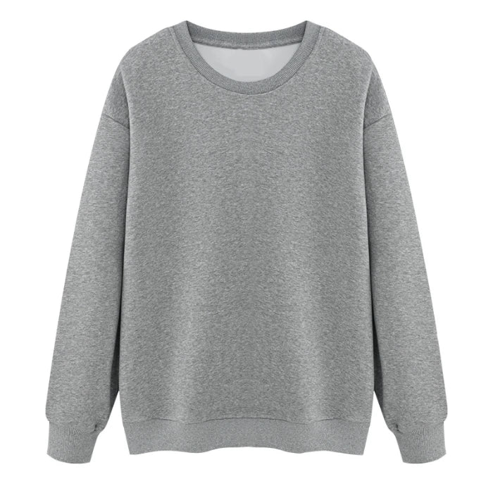 Unisex sweater met lange mouwen en ronde hals, gevoerd met fleece