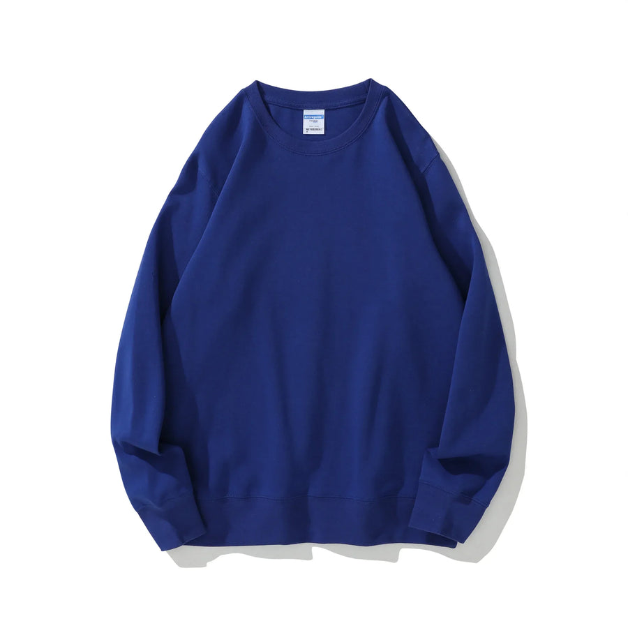 Oversized unisex sweatshirt met ronde hals, lange mouwen, effen kleur