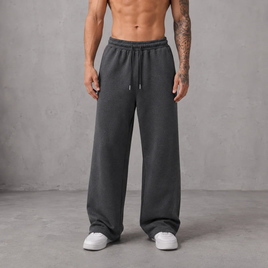 Unisex Weite Jogginghose Dunkelgrau mit Kordelzug