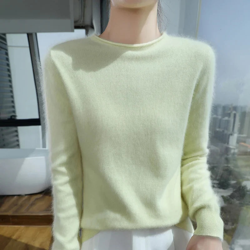 Damen Pullover Rundhals Langarm Weiches Material