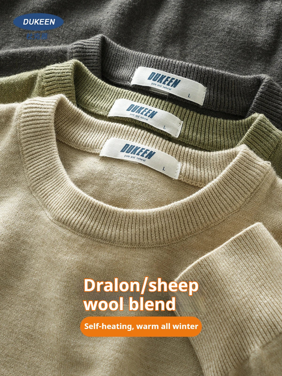 Unisex basic sweater met lange mouwen, ronde hals en fijne brei