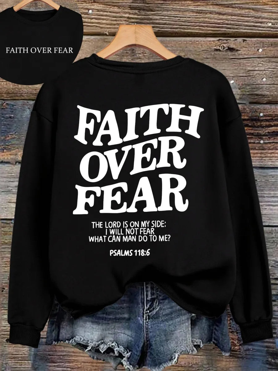 Hoodie met capuchon & tekstprint op de achterkant, lange mouwen, casual trui