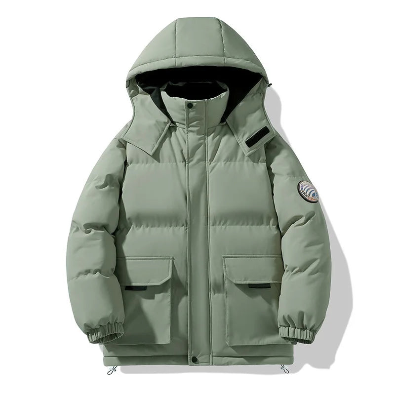 Herren Winter Steppjacke mit Kapuze und Pattentaschen – Mehrere Farben verfügbar