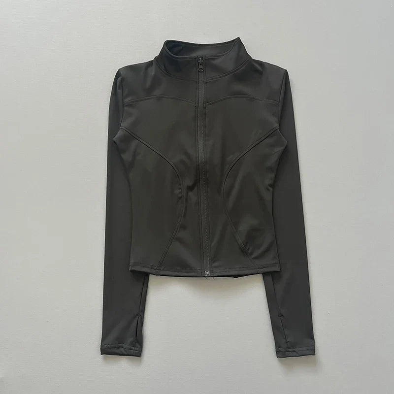 Damen Sportjacke mit Stehkragen & Reißverschluss Lange Ärmel