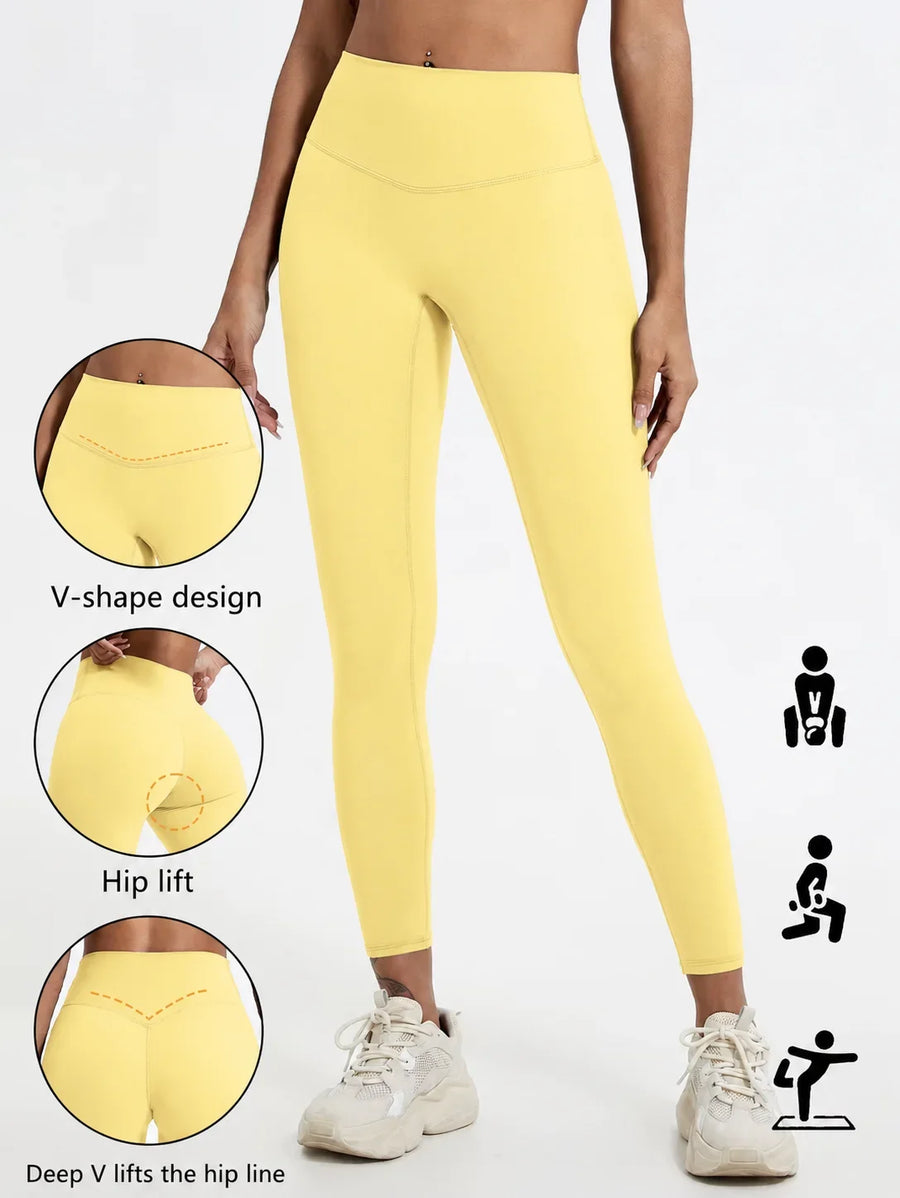 Sportlegging voor dames met hoge taille, V-design en liftend effect voor de billen