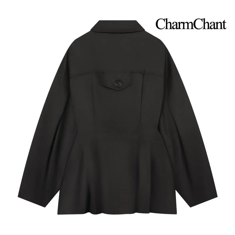 Damen Übergangsjacke mit Kentkragen und großen Pattentaschen