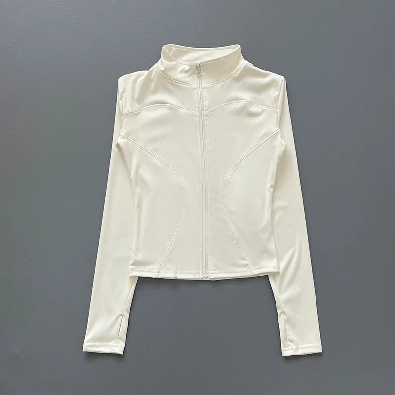 Damen Sportjacke mit Stehkragen & Reißverschluss Lange Ärmel