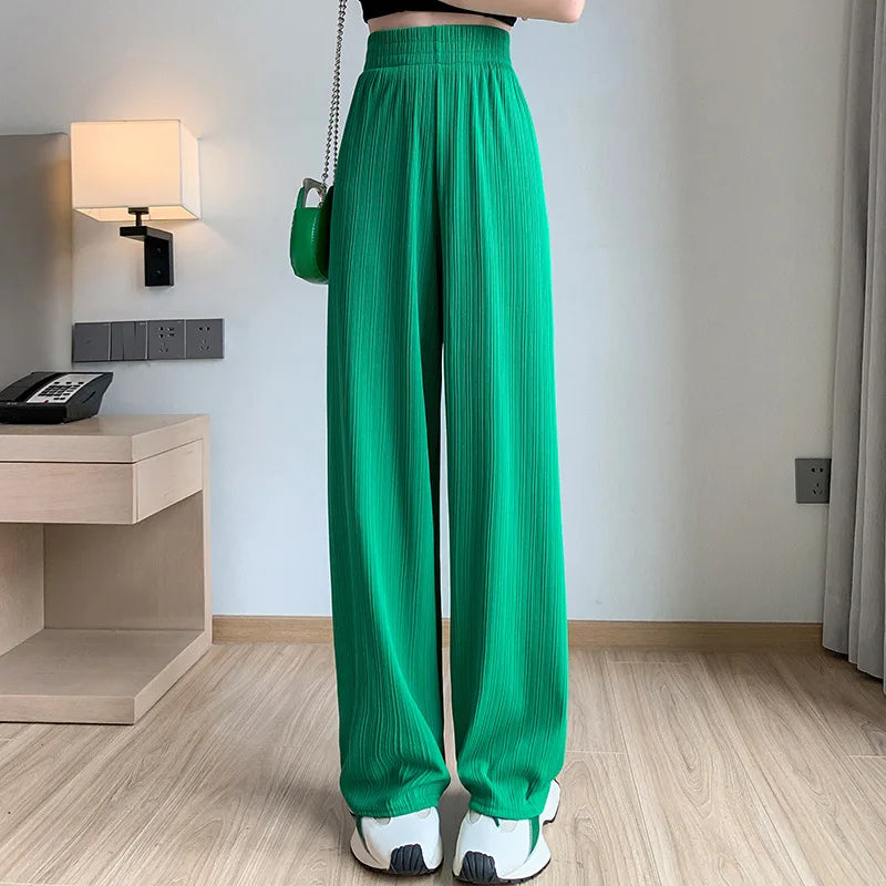 Dameswijde plissébroek met hoge taille - casual en elegant