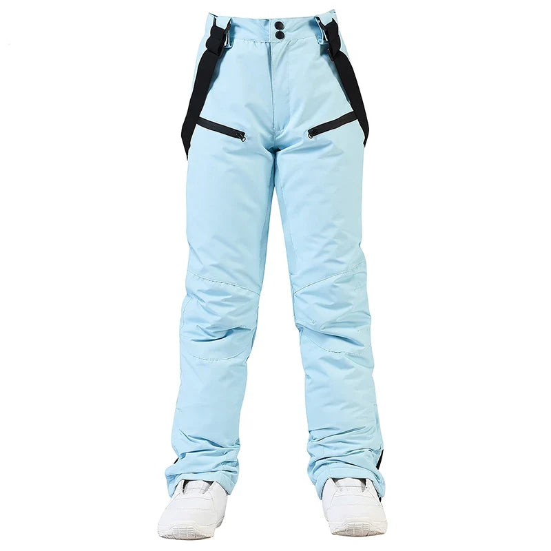 Skihose Schneehose Lila mit Trägern