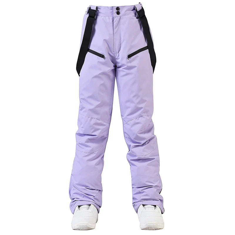 Skihose Schneehose Lila mit Trägern