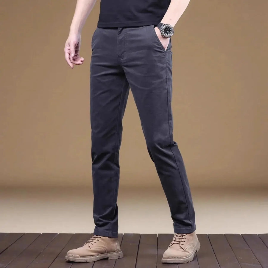 Herren Freizeithose Slim Fit Chino Hose mit Taschen