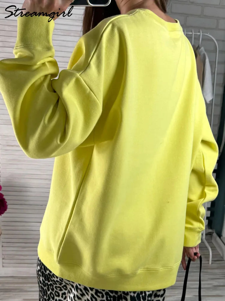 Unisex sweatshirt met lange mouwen, ronde hals, vrijetijdstrui