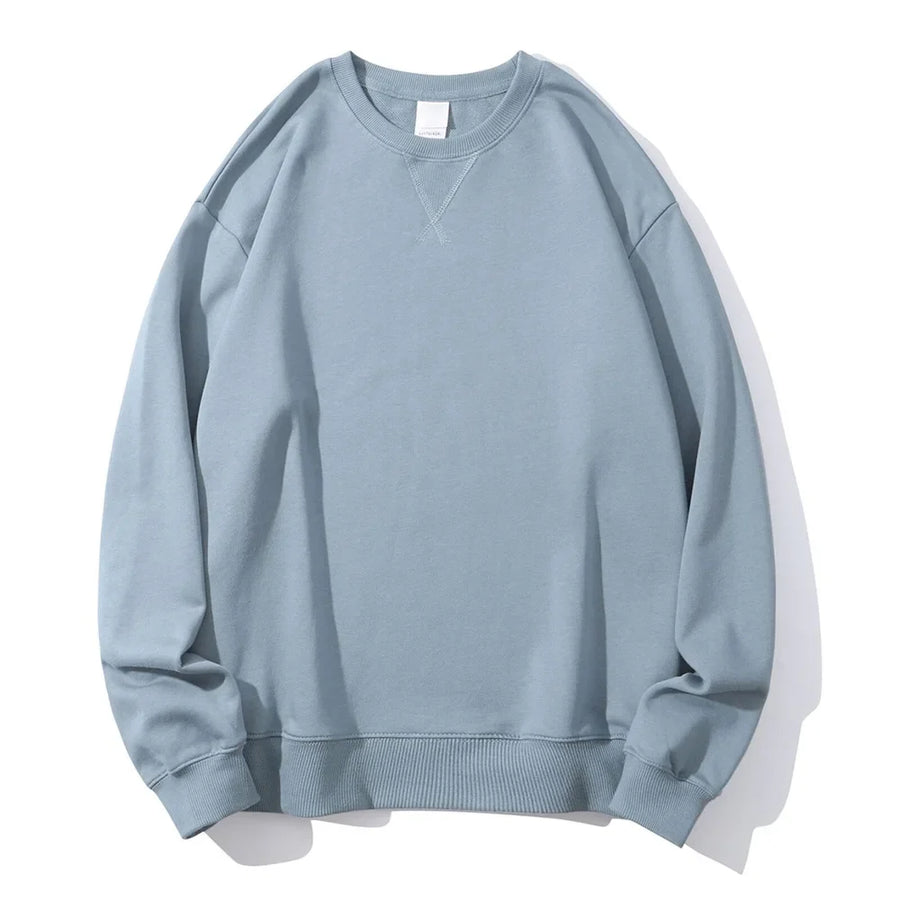 Unisex sweatshirt met ronde hals, lange mouwen, katoenmix, gemêleerd grijs