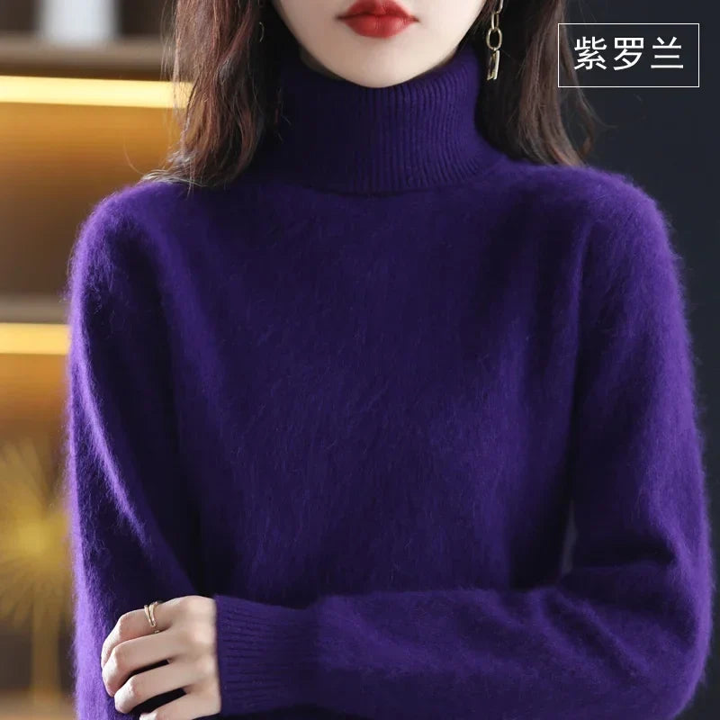 Damen Rollkragenpullover Langarm Strickpullover Weiches Material