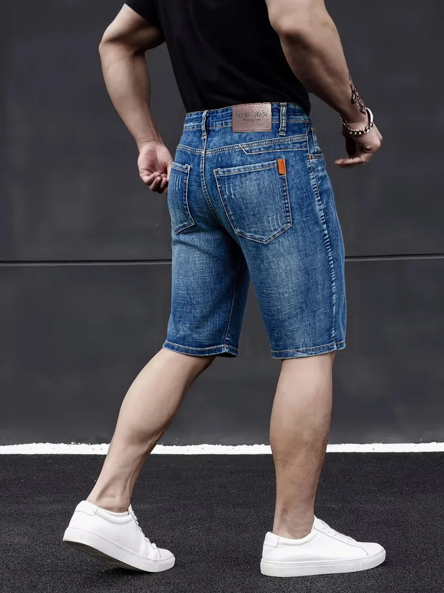 Jeansshorts voor heren in casual look met lichte wassing