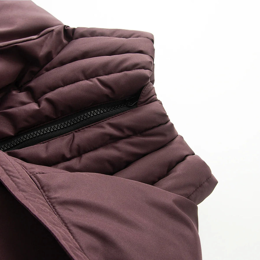 Damen Steppjacke mit Stehkragen Gürtel Falten-Details