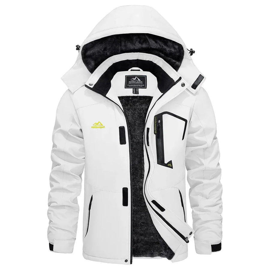 Herren Winterjacke mit Kapuze, gefüttert, atmungsaktiv, outdoor