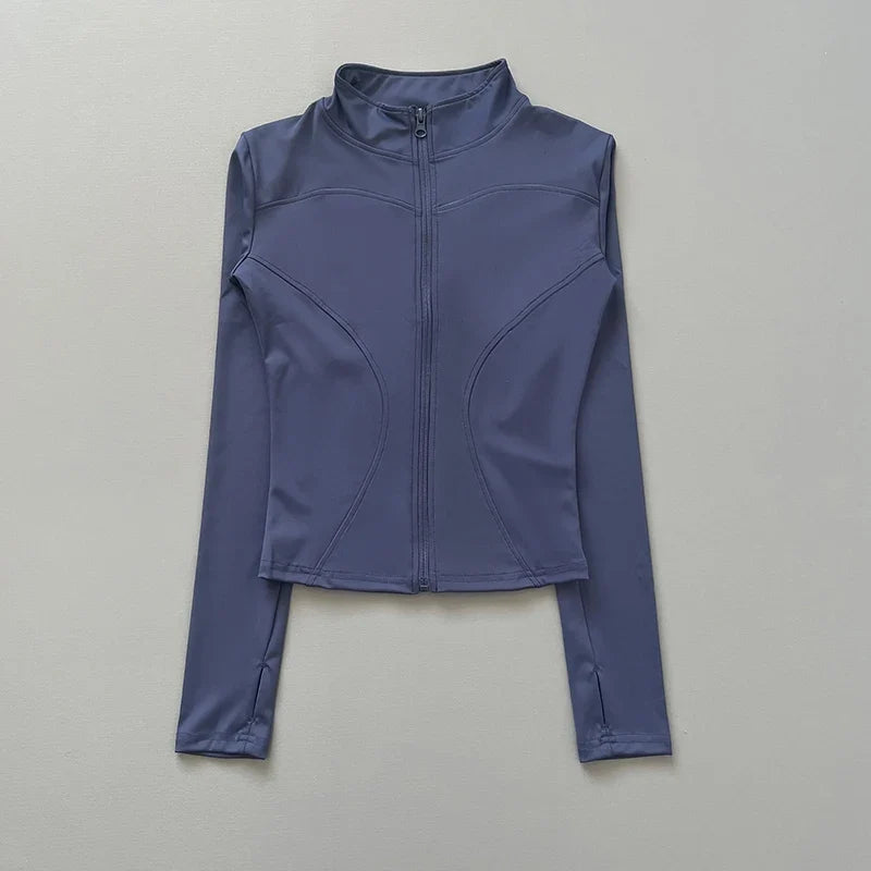 Damen Sportjacke mit Stehkragen & Reißverschluss Lange Ärmel