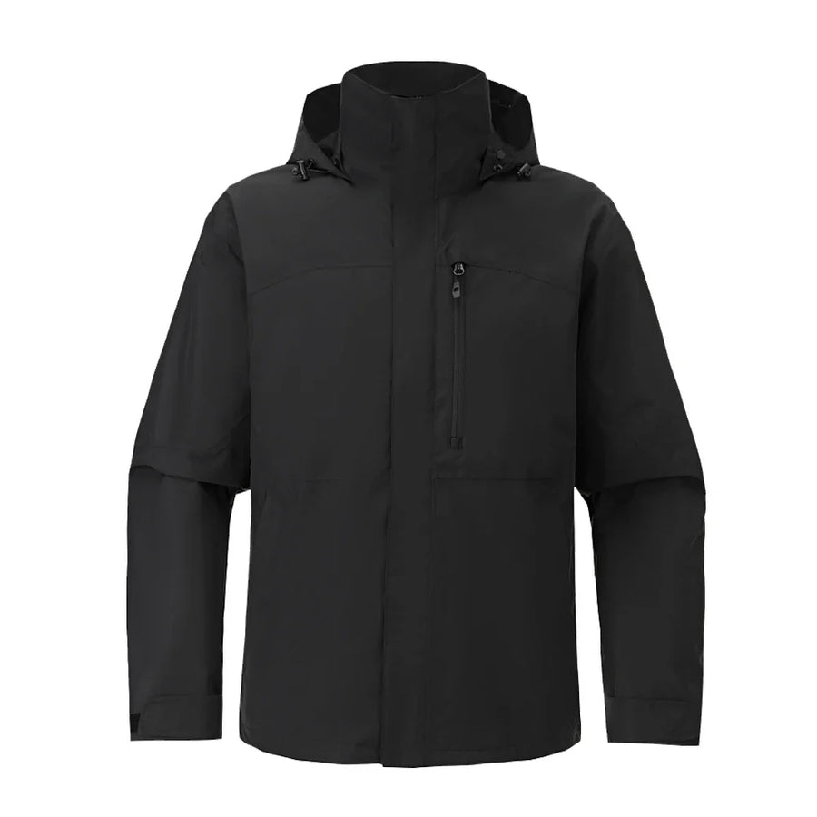 Herren Outdoorjacke Tarnmuster mit Kapuze & Reißverschluss, wasserabweisend
