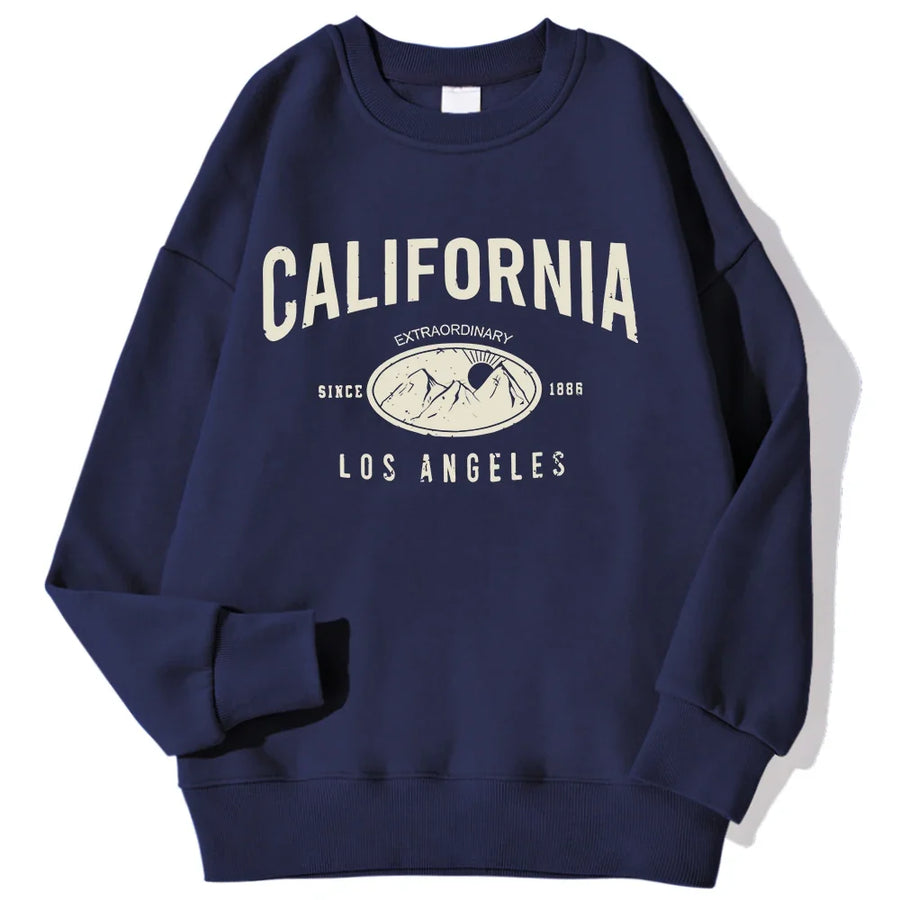 Unisex sweatshirt met lange mouwen, ronde hals en logo-opdruk, casual top