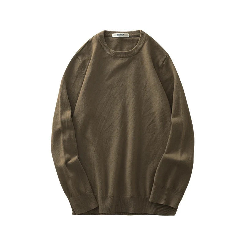 Unisex basic sweater met lange mouwen, ronde hals en fijne brei