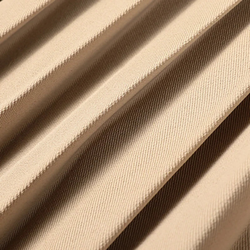 Damen Trenchcoat mit Faltenrock-Optik Gürtel Klassischer Kragen Beige