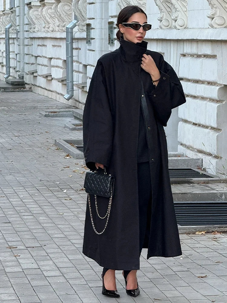 Trenchcoat Damen Oversize Lässig Kurz oder Lang mit Bindegürtel und breitem Kragen