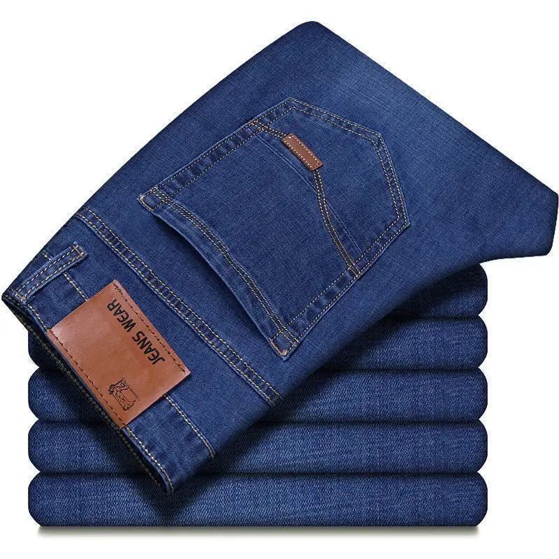 Herenjeans straight fit denim broek blauw