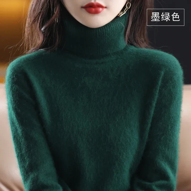 Damen Rollkragenpullover Langarm Strickpullover Weiches Material