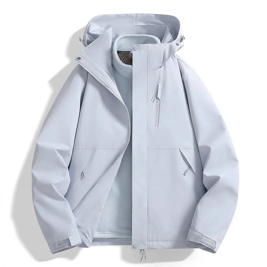 3-in-1 Jacke Unisex Wasserdicht Winddicht Winterjacke mit Fleece-Innenfutter Kapuze
