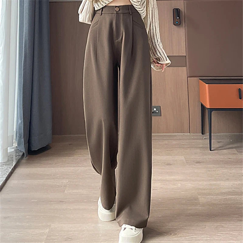 Damen Weite Hose High Waist Palazzo Business Hose
