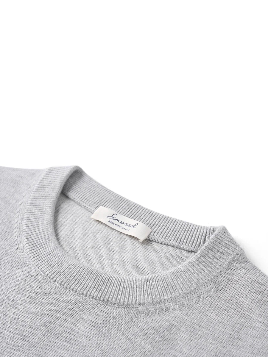 Unisex pullover met ronde hals, fijngebreid, klassiek