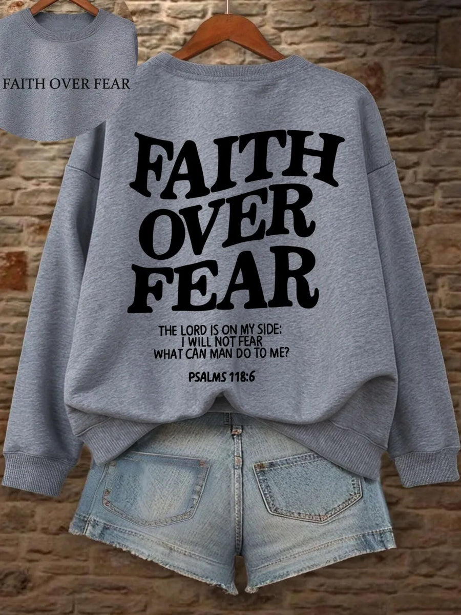 Hoodie met capuchon & tekstprint op de achterkant, lange mouwen, casual trui