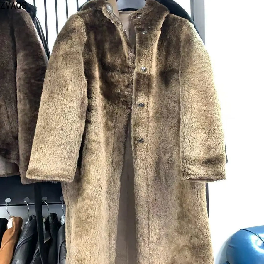 Brauner Wende-Kurzmantel mit Kapuze für Damen