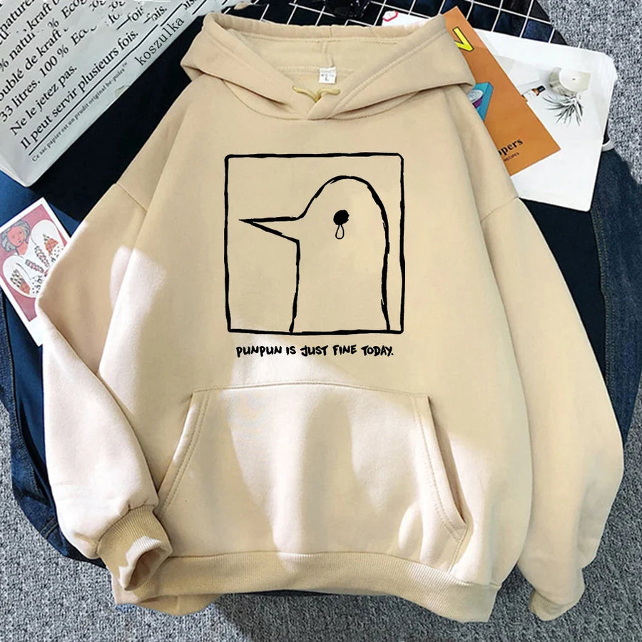 Hoodie met eendenprint en kangoeroezak - verschillende kleuren