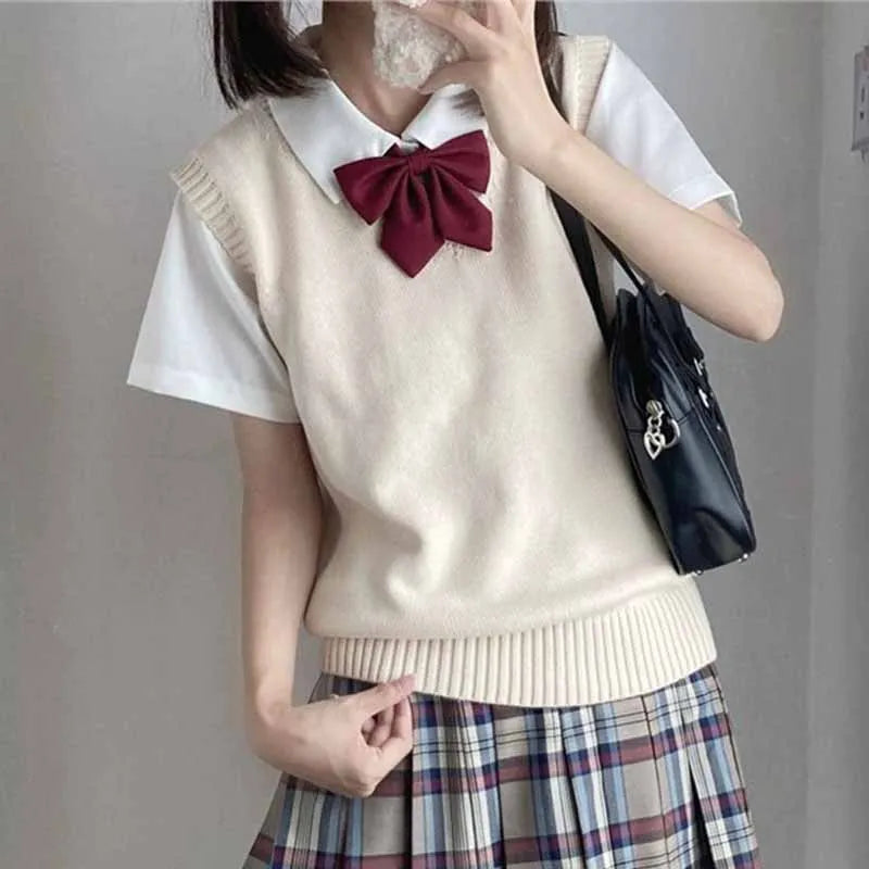 Damen Strickweste V-Ausschnitt Ärmelloser Pullover Pullunder