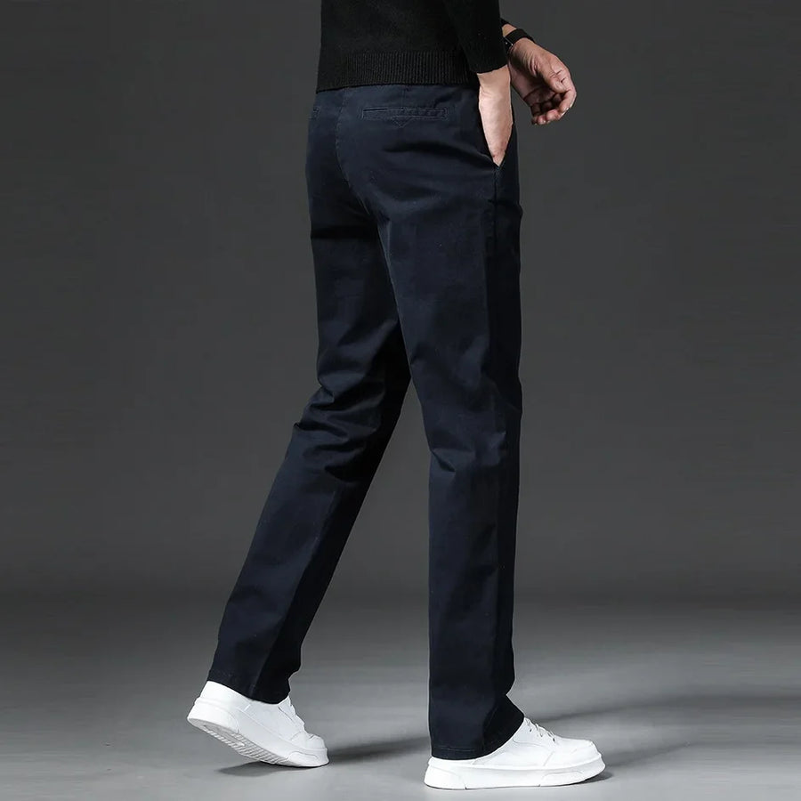 Herren Freizeithose Chino Hose Beige Schlicht Baumwollmischung