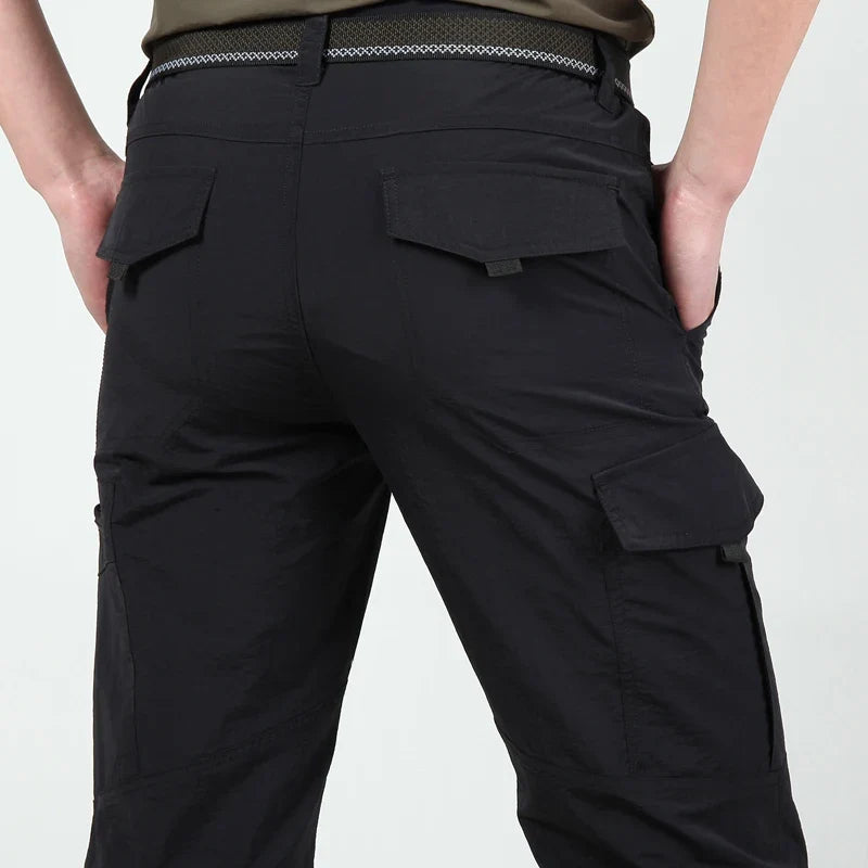 Herren Cargo-Hose mit mehreren Taschen, elastischem Bund