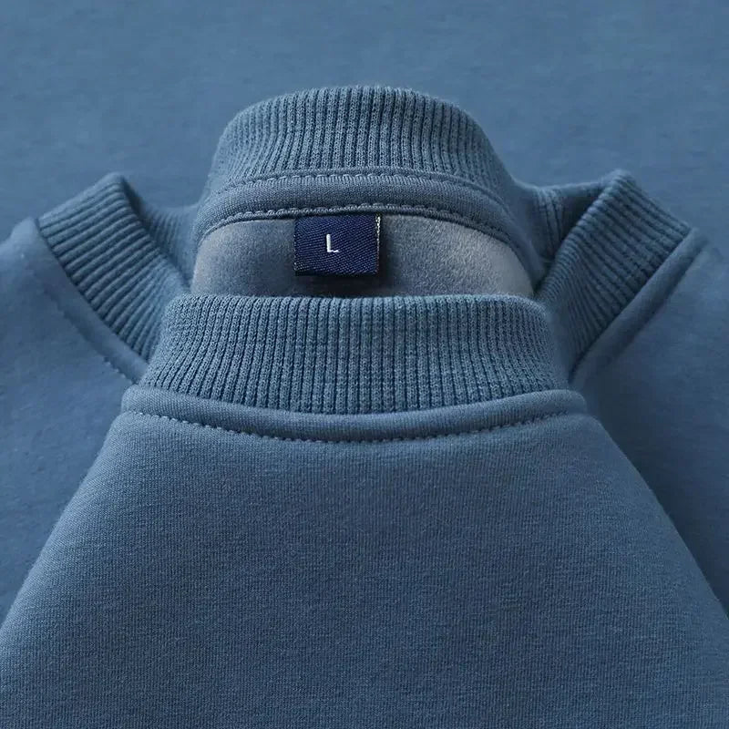 Unisex sweatshirt met lange mouwen, zachte binnenvoering, ronde hals en geribde boorden