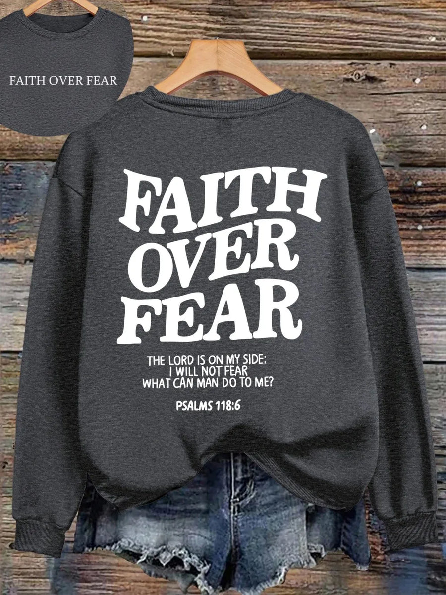 Hoodie met capuchon & tekstprint op de achterkant, lange mouwen, casual trui