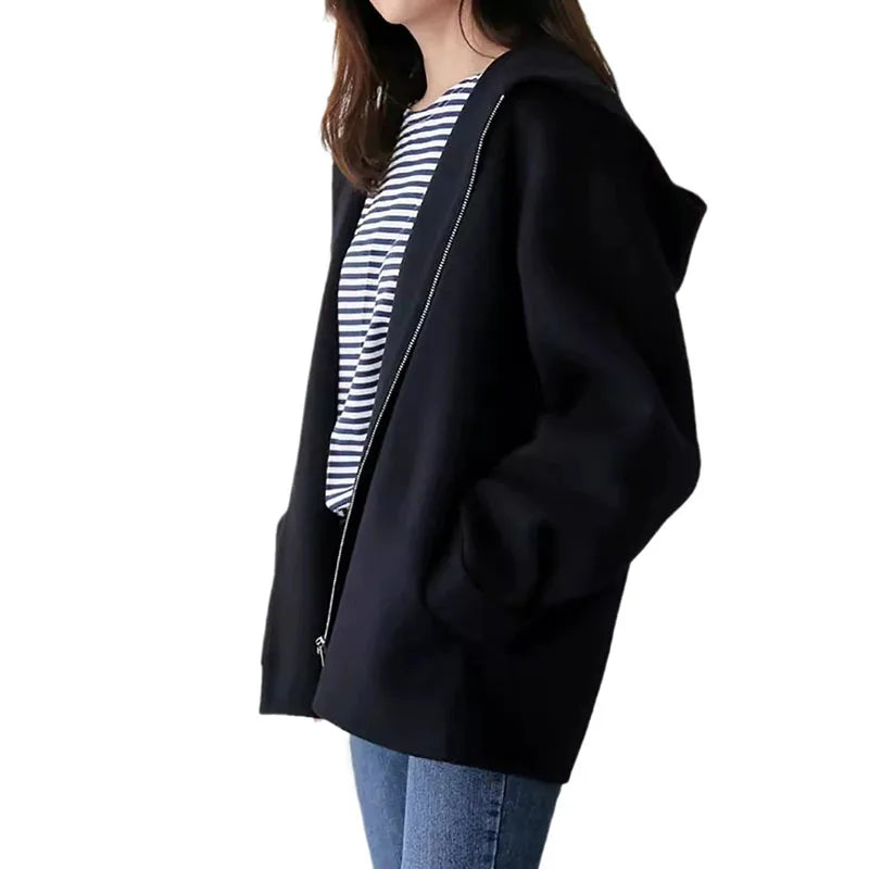 Kurze Damen Übergangsjacke mit Kapuze Beige
